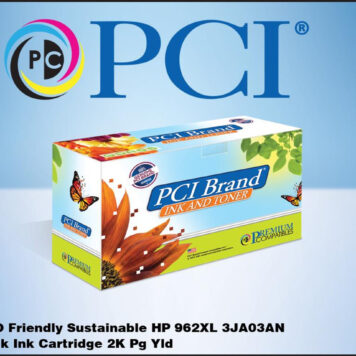 PCI Reman HP 962XL 3JA03AN Black Ink Ctg 2K High Yld for HP 9015, 9016, 9018, 9019, 9020, 9022e, 9025, 9028e